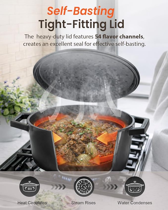 Nuwave 6QT Healthy Enameled Cast Iron Dutch Oven Pot - Image 5