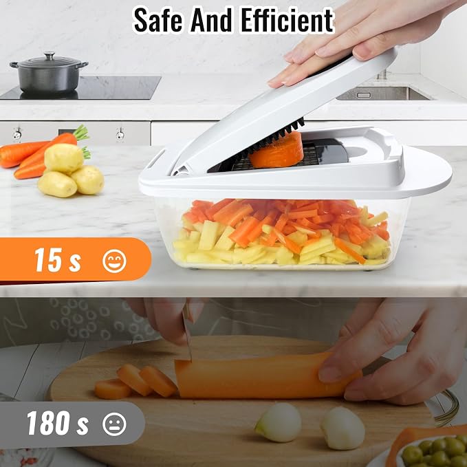 12 Blade All-in-1 Vegetable Chopper Mandoline Slicer - Image 8