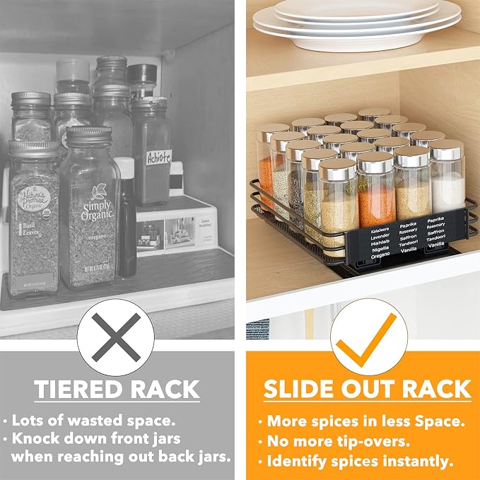 SpaceAid Pull Out Spice Rack Organizer - Image 3