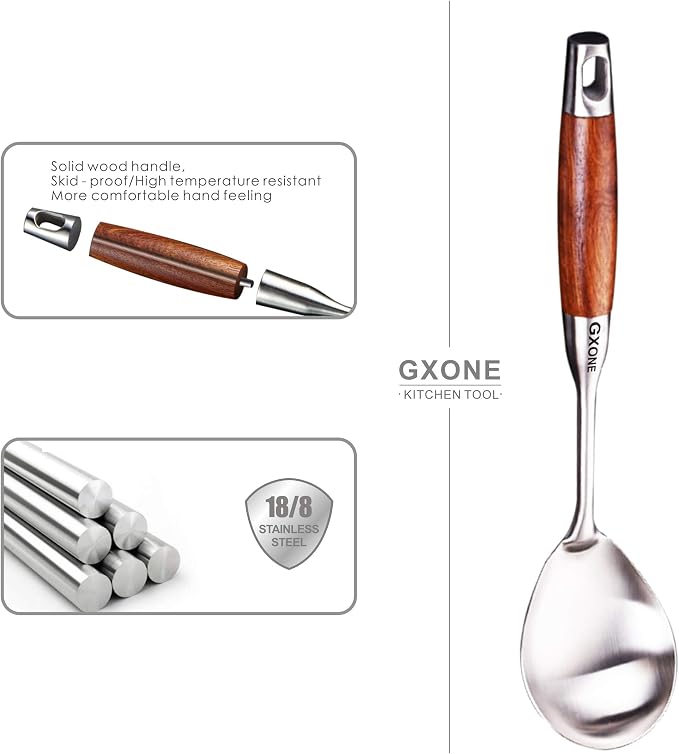 Large Serving Spoons, 304 Stainless Steel Cooking Spoon - Image 3