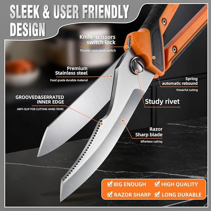 Chenovate® Heavy Duty Kitchen Scissors, Kitchen Shears - Image 6