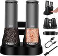 EIHO Electric Salt and Pepper Grinder Set USB Rechargeable, Upgraded External by EIHO