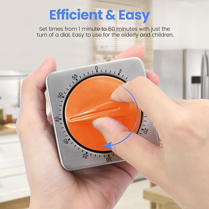 Orange Kitchen Timers for Cooking, Chef Cooking Timer Clock - Image 5