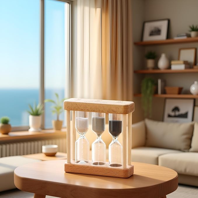 Creative 1/3/5 Minute Wooden Sand Glass Hourglass Timer Clock Home Decor - Image 5