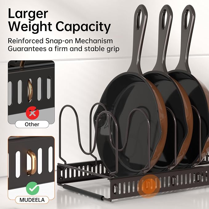 MUDEELA Pots and Pans Organizer Rack - Image 3
