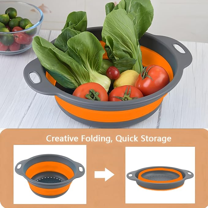 Silicone Colander Collapsible Strainers Set - Image 9