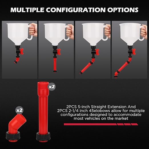 22-Piece No-Spill Coolant Filling Funnel Kit and Siphon Hose Pump, Radiator - Image 4