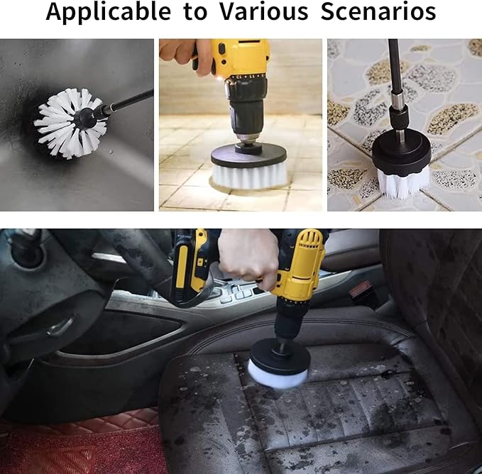 8 Pcs Drill Brush Attachment Set, Power Cleaning Scrub Brush Kit - Image 6