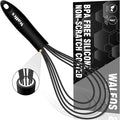 Walfos Silicone Flat Whisk, 11inch Flat Whisk Non Scratch Coated Flat Whisks by Walfos
