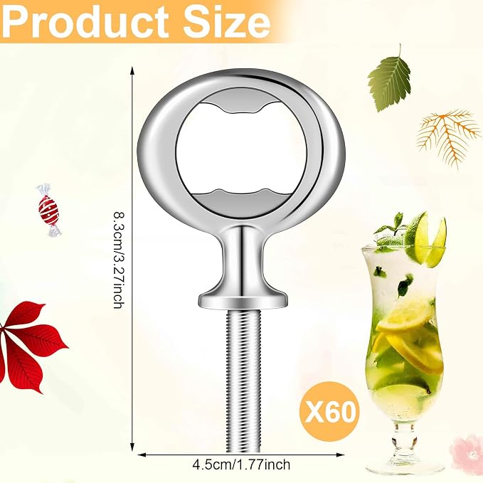 Cunhill 60 Pcs Metal Bottle Opener Blank Bulk Bottle Opener Inserts Parts - Image 2