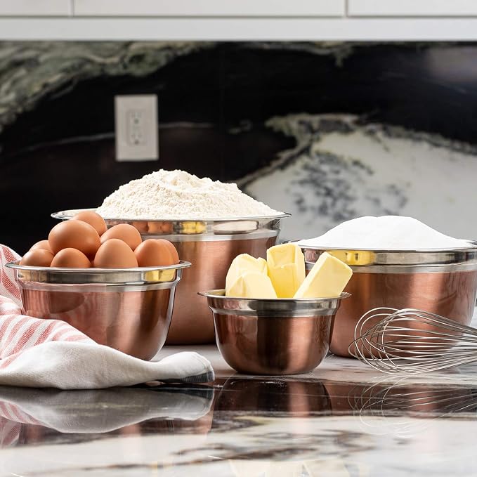 Stainless Steel Mixing Bowls-4 Pc set- Stackable Nesting Bowls - Image 5
