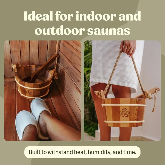 Red Cedar Sauna Bucket and Ladle Set 4L - Image 5