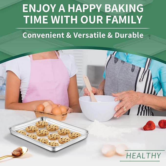 Baking Sheets Set of 2, HKJ Chef Cookie Sheets 2 Pieces & Stainless Steel - Image 7