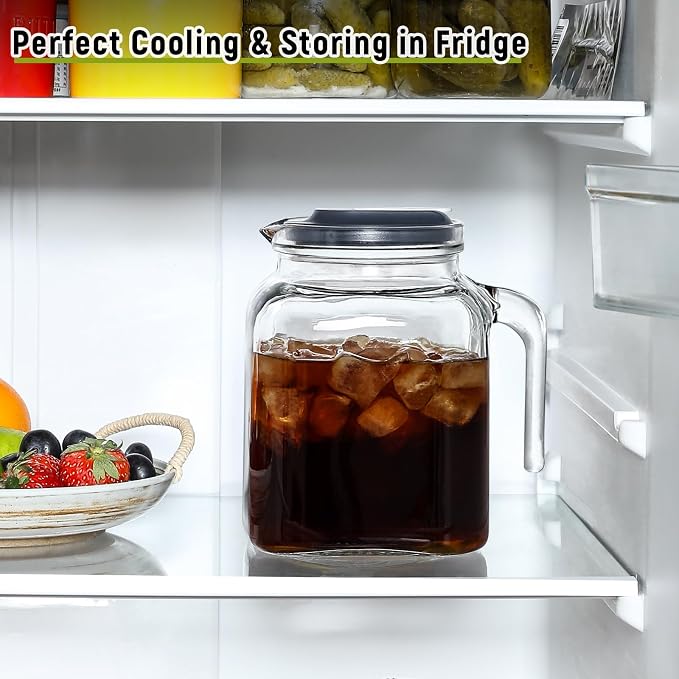 68 Oz Seal Pitcher With Lid and Spout, Large Iced Tea Pitcher - Image 4