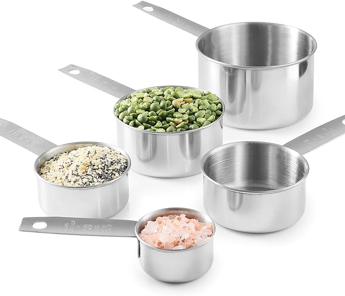 Stainless Steel Measuring Cups, Laxinis world 5 Piece Stackable Measuring Set - Image 3