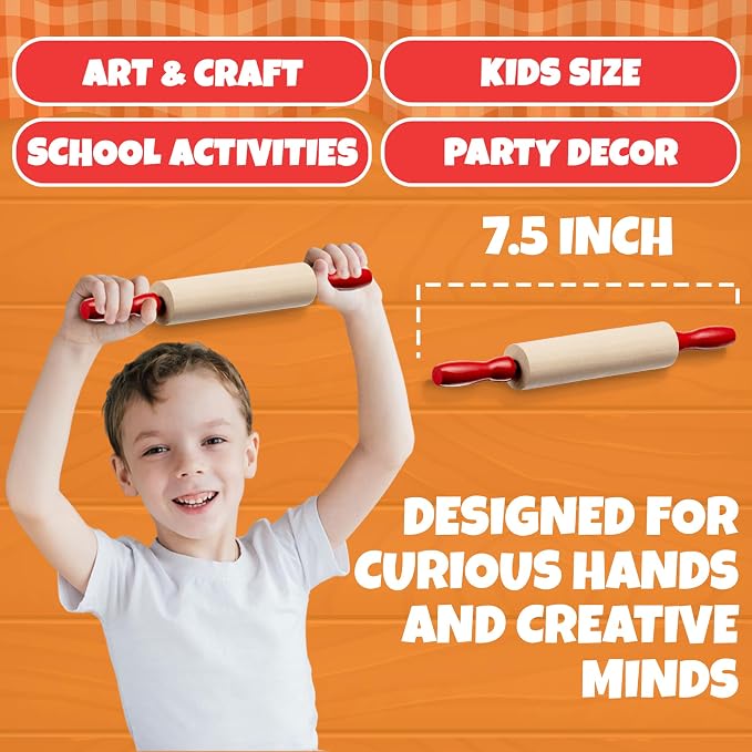 Mini Rolling Pin 7.5 Inch Kids Rolling Pin Set - Image 5