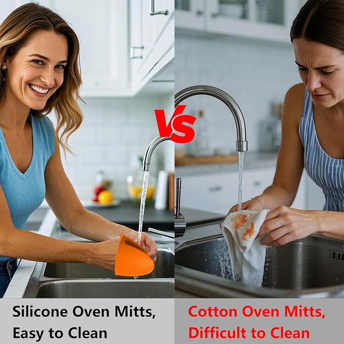 Oven Mitts Silicone Pot Holders Set Heat Resistant - Image 6