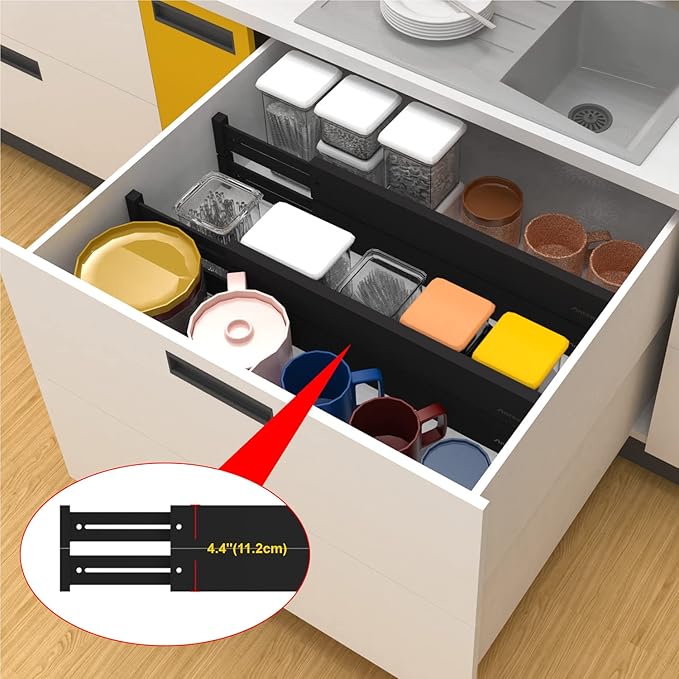 ANTOWIN Bamboo Drawer Dividers Organizers, Expandable Drawer Separators Splitter - Image 6