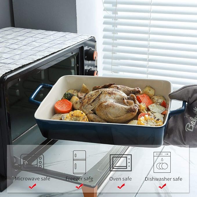 KOOV Bakeware Set, Ceramic Baking Dish, Rectangular Baking Pans Set, Casserole - Image 6