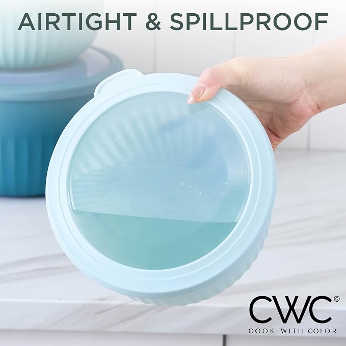 COOK WITH COLOR Prep Bowls with Lids- Wide and Deep Nesting Plastic Small - Image 4