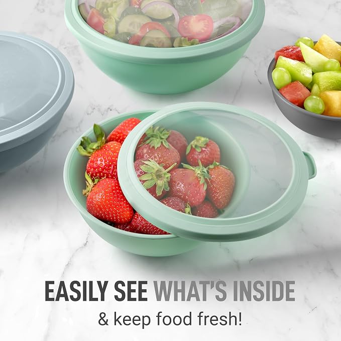 Zulay Kitchen 12 Piece Plastic Nesting Mixing Bowl Set - Image 5