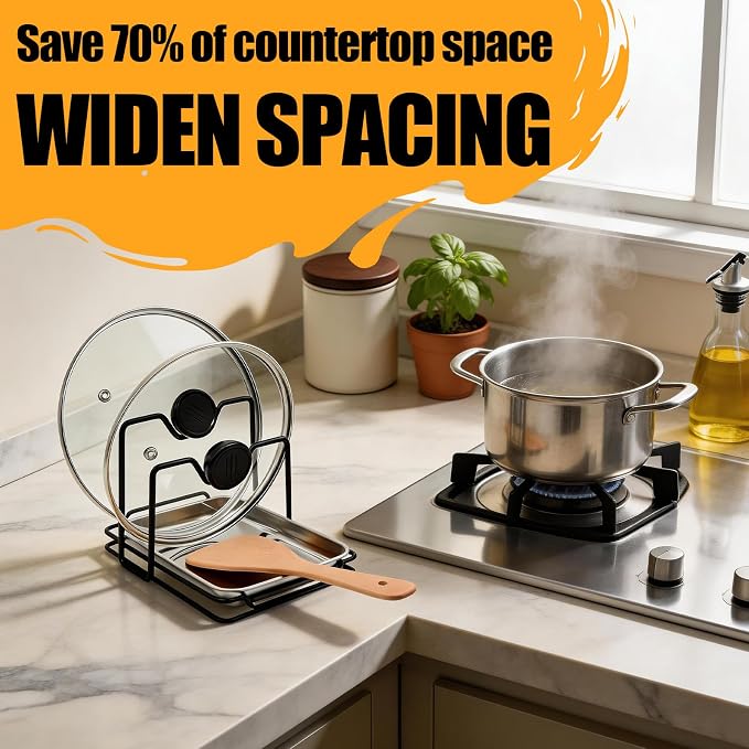 Pot Lid Holder While Cooking, 304 Stainless Steel Spoon Rest - Image 4