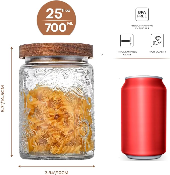 Adodeen 24oz Vintage Glass Canister - Image 4