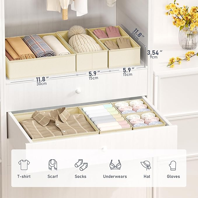 DIMJ Drawer Organizer Clothes, 26 Pack Dresser Organizer, Foldable Closet - Image 2