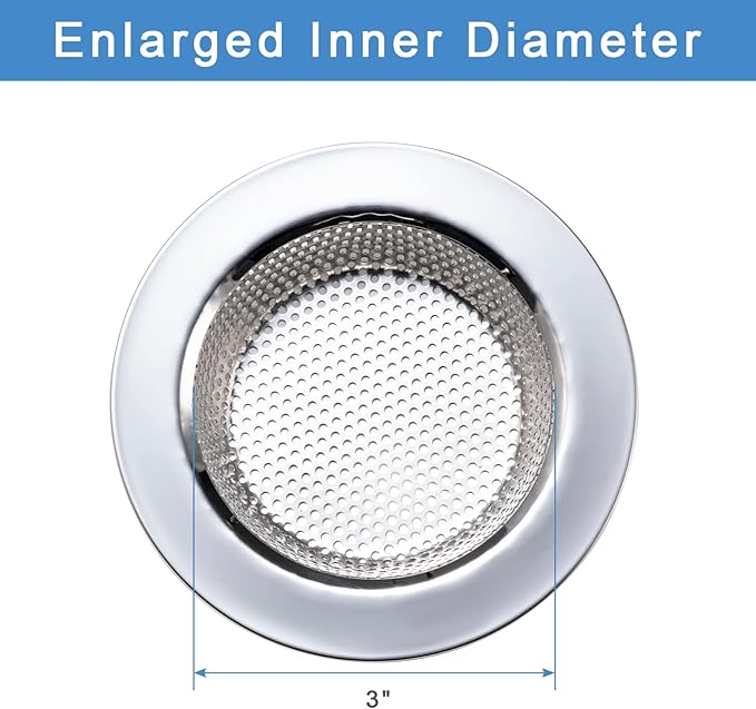 Honmein 3 Pcs Sink Strainer for Most Kitchen Sink Drain Basket, Upgraded - Image 5