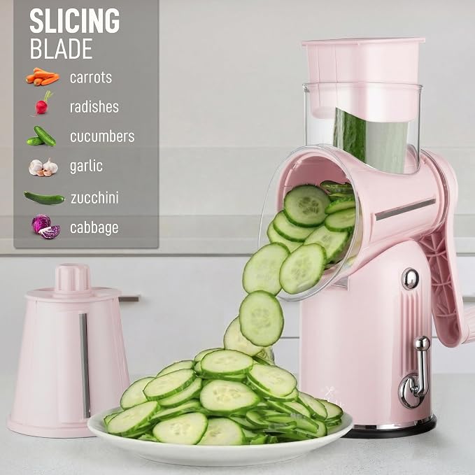 Zulay Kitchen Rotary Cheese Grater 5 Blade Cheese Shredder - Image 5