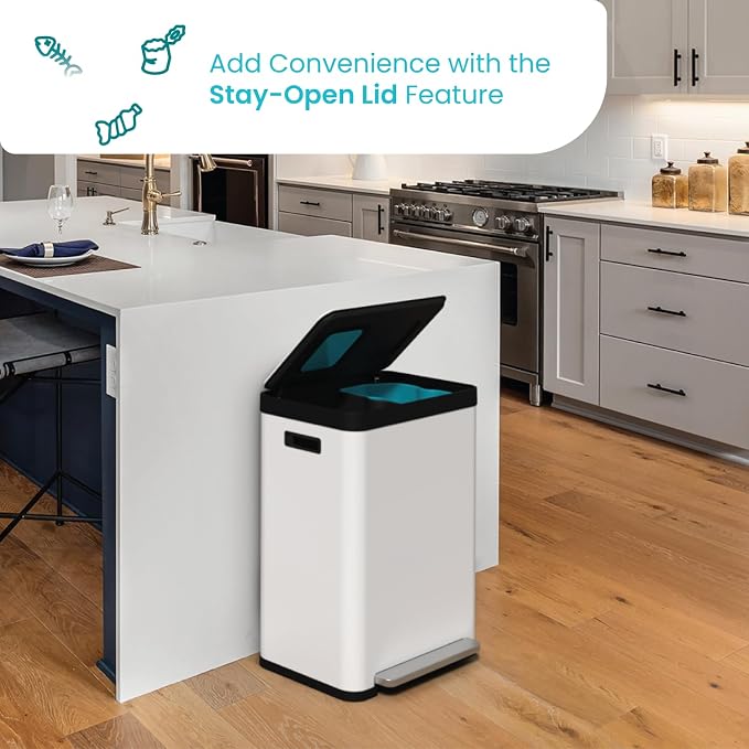 Home Zone Living 19 Gallon Kitchen Trash Can - Image 7