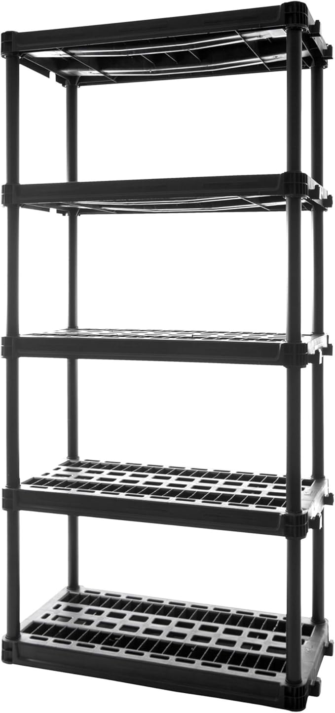 Plano 5-Shelf Plastic Storage Shelves, 73” x 36” x 18”, 750lb Capacity by PLANO%C2%AEOutdoors