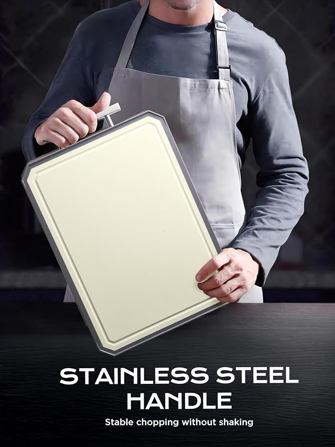 SNOWCLAD Stainless Steel Cutting Board, Double Sided Steel Bread Boards - Image 7