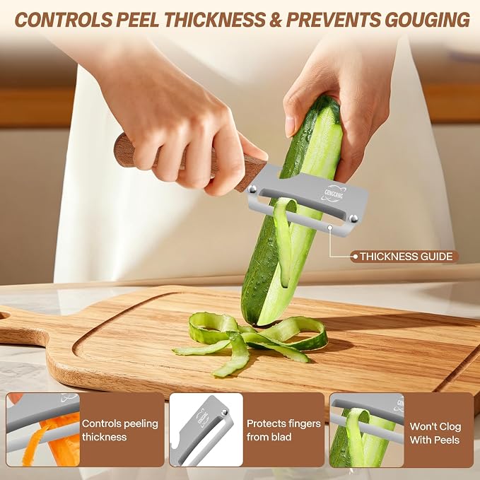 Multi-Functional Vegetable Peeler – Comfortable Wooden Handle - Image 5
