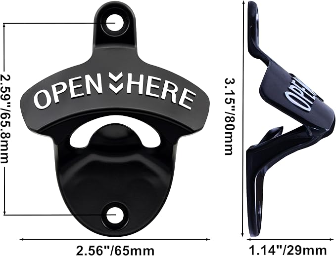 8PCS Bottle Opener Wall Mount Rustproof Black Screw in Wall Beer Cap Opener - Image 5