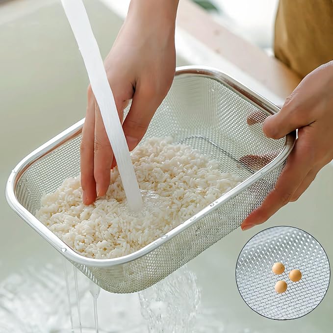 18/8 Stainless Steel Fine Mesh Strainer Basket - Image 3