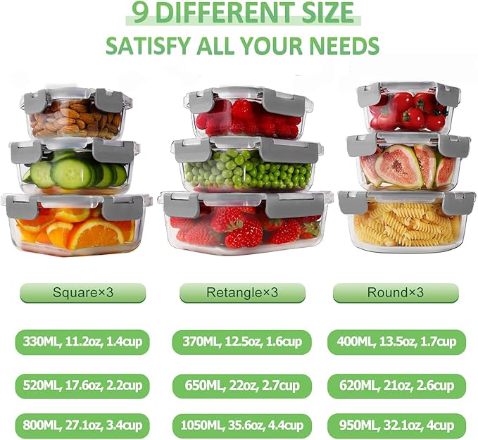 HOMBERKING Glass Food Storage Containers - Image 2