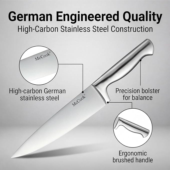 McCook® Knife Sets, German Stainless Steel Knife Block Sets - Image 5
