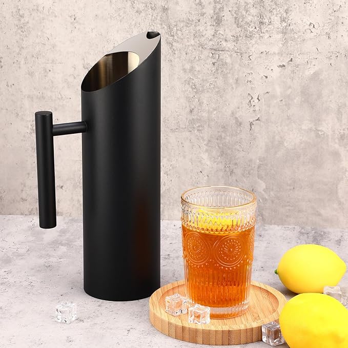 Funnymoom 3 Pack 53oz/1.5l Stainless Steel Water Pitcher Modern Metal Pitcher - Image 4