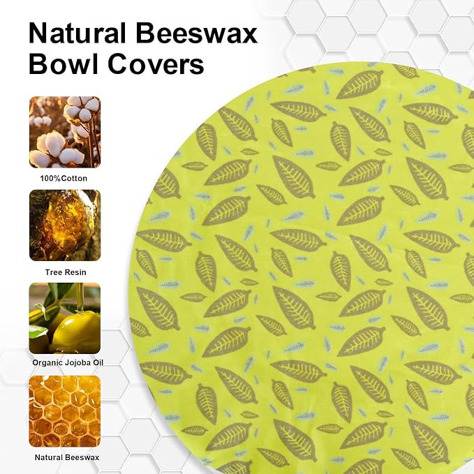 Reusable Bowl Covers for Bread Proofing（2 Large）- Cotton Beeswax Bowl Covers - Image 4