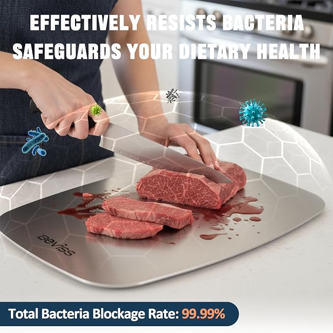 Real 100% Pure Titanium Cutting Board Non-Toxic Set of 2 - Image 6