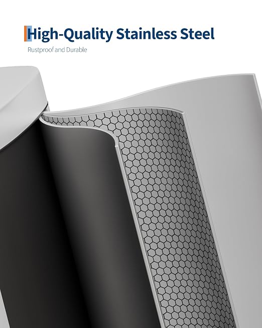 GarveeHome Stainless Steel Kitchen Trash Can, 13 Gal / 50 L Step-On Garbage Bin - Image 3