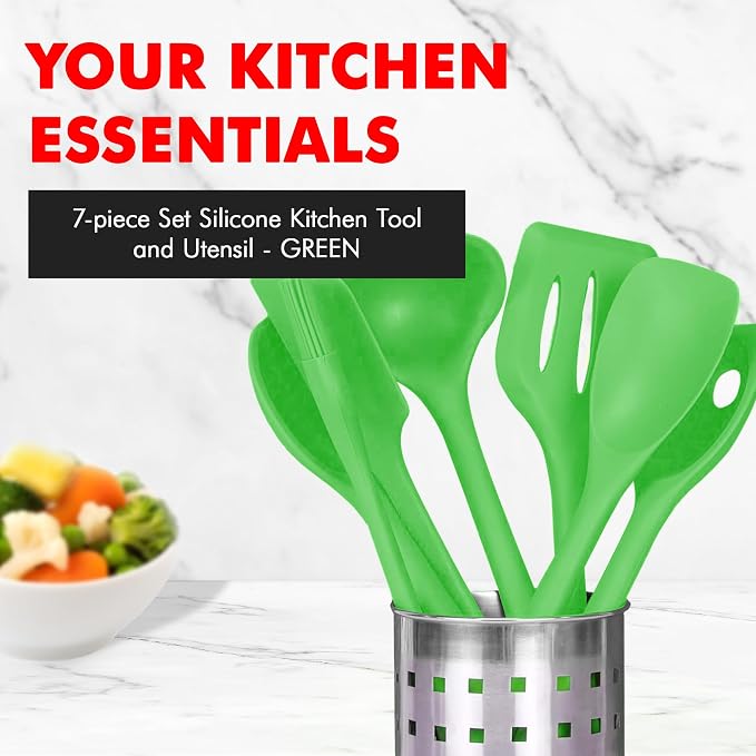 Chef Craft Premium Silicone Kitchen Tool and Utensil Set, 7 Piece - Image 2