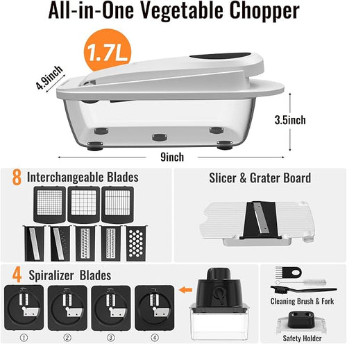 12 Blade All-in-1 Vegetable Chopper Mandoline Slicer - Image 2