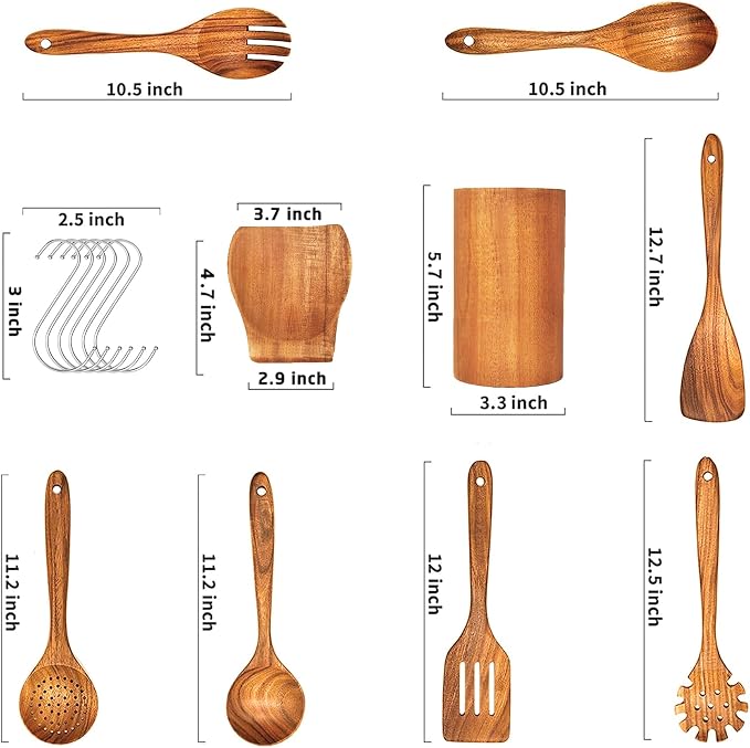 Teak Wooden Spoons for Cooking - Image 2