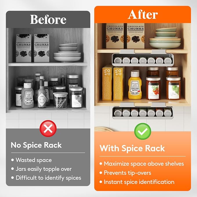 Lifewit Under Cabinet Spice Rack Organizer - Image 7