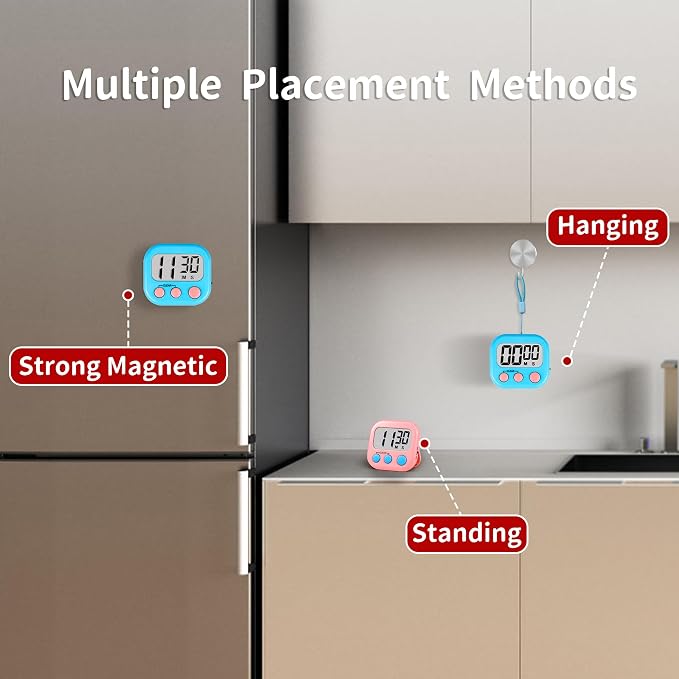 Timer for Kids Teachers Digital Kitchen Timers for Cooking Large Magnetic - Image 5