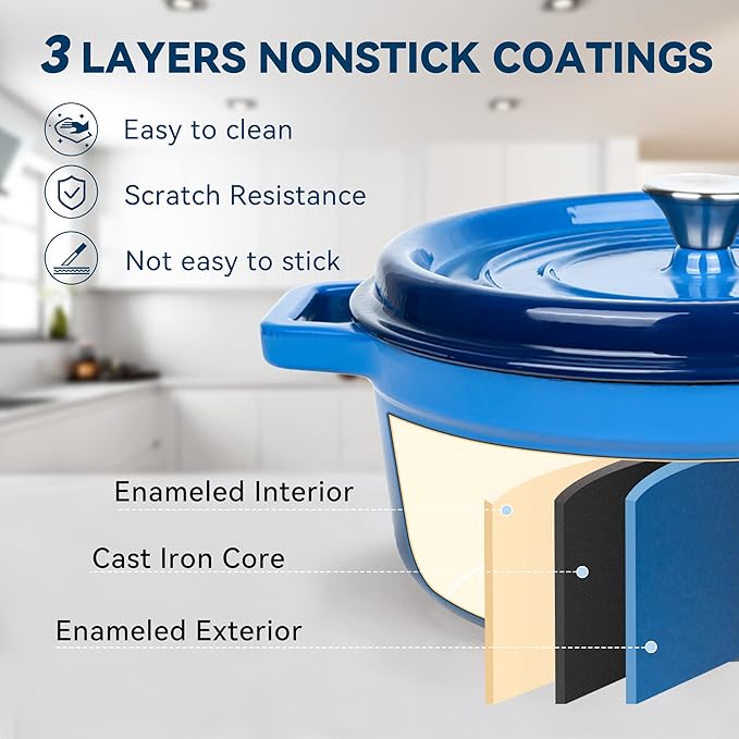 Miereirl 6.5 Quart Enameled Dutch Oven Pot - Image 3