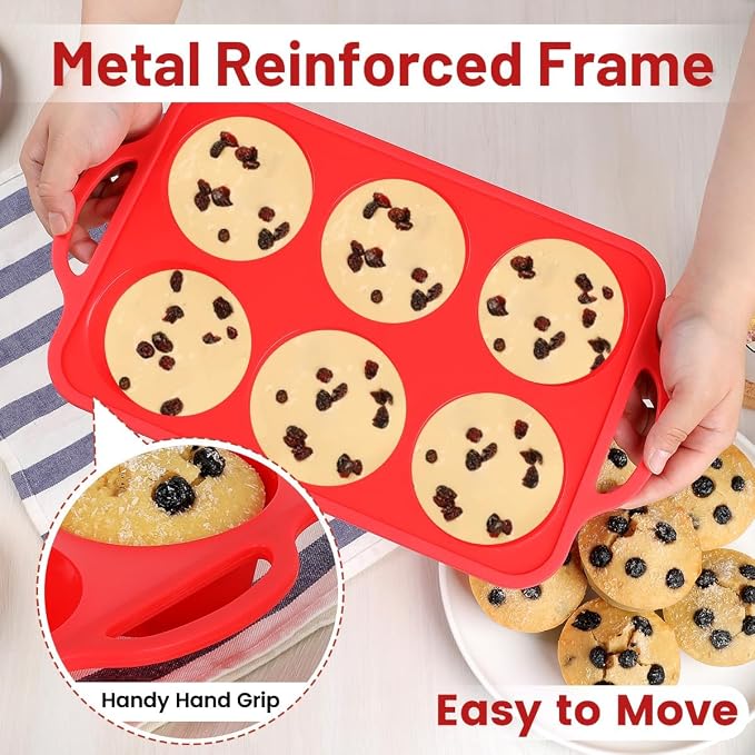 CAKETIME Jumbo Muffin Pan, 3.5 Inch Large Muffin Pan - Image 4