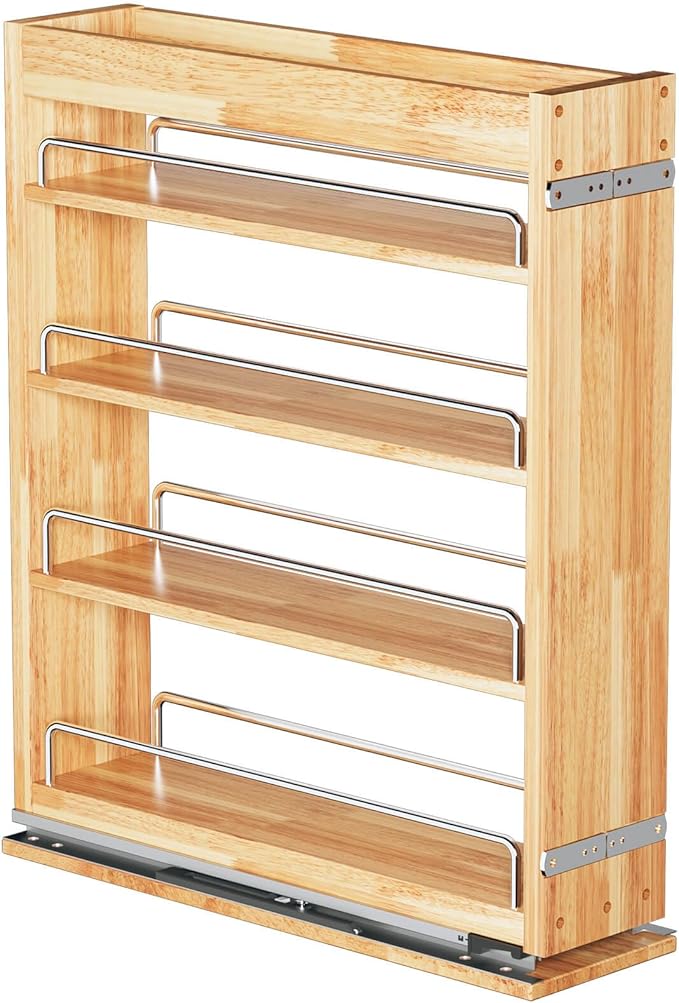 OCG 4-Tier Pull Out Kitchen Cabinet Spice Rack Holder Shelves, spice by OCG